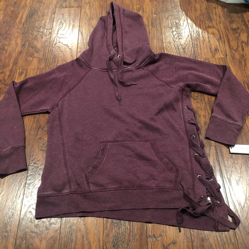Calvin Klein plum hoodie with lace detail